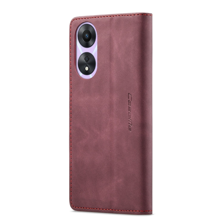 For OPPO A78 5G Global / A1X 5G CaseMe 013 Multifunctional Horizontal Flip Leather Phone Case(Wine Red) - OPPO Cases by CaseMe | Online Shopping UK | buy2fix