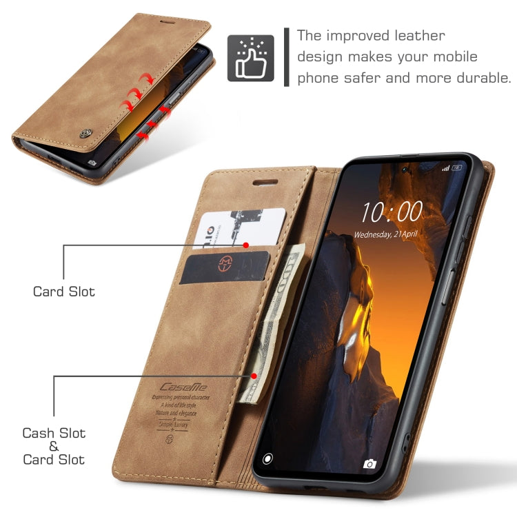 For Xiaomi Poco F5 5G/Redmi Note 12 Turbo 5G CaseMe 013 Multifunctional Horizontal Flip Leather Phone Case(Brown) - Xiaomi Cases by CaseMe | Online Shopping UK | buy2fix