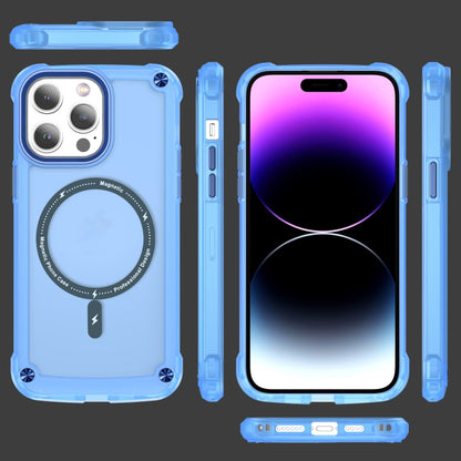 For iPhone 15 Pro Skin Feel TPU + PC MagSafe Magnetic Phone Case(Transparent Blue) - iPhone 15 Pro Cases by buy2fix | Online Shopping UK | buy2fix