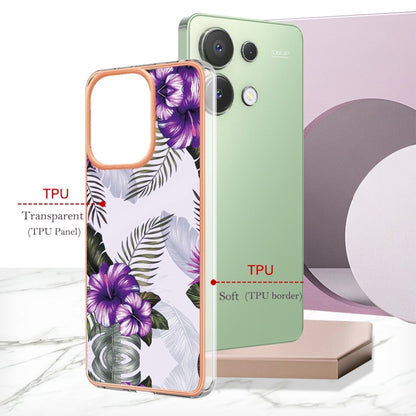For Xiaomi Redmi Note 13 4G Global Electroplating IMD TPU Phone Case(Purple Flower) - Note 13 Cases by buy2fix | Online Shopping UK | buy2fix