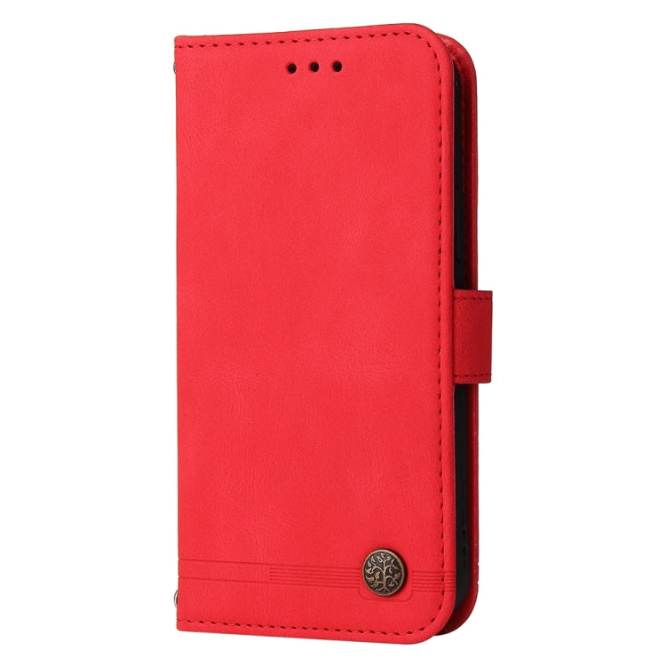 For iPhone 16 Plus Skin Feel Life Tree Leather Phone Case(Red) - iPhone 16 Plus Cases by buy2fix | Online Shopping UK | buy2fix