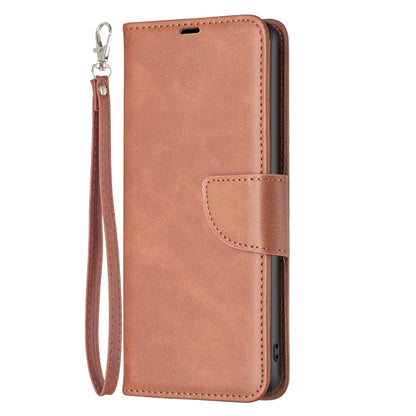 For iPhone 16 Pro Lambskin Texture Pure Color Flip Leather Phone Case(Brown) - iPhone 16 Pro Cases by buy2fix | Online Shopping UK | buy2fix