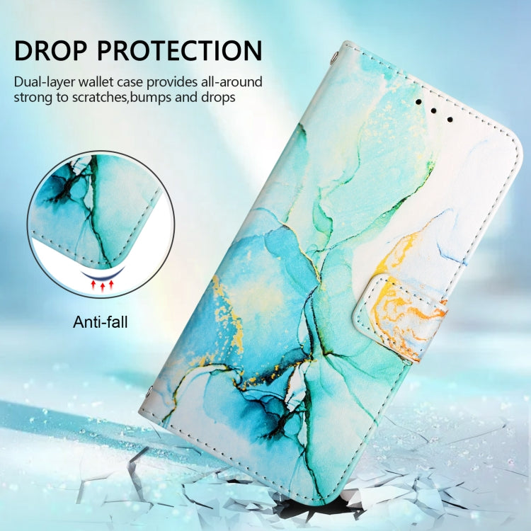 For iPhone 16 Pro PT003 Marble Pattern Flip Leather Phone Case(Green LS003) - iPhone 16 Pro Cases by buy2fix | Online Shopping UK | buy2fix