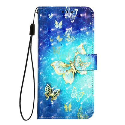 For iPhone SE 2024 3D Painting Horizontal Flip Leather Phone Case(Golden Butterfly) - More iPhone Cases by buy2fix | Online Shopping UK | buy2fix