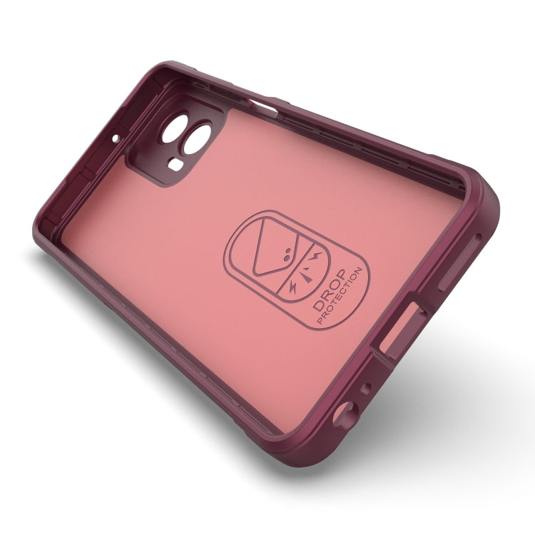 For Motorola Moto G73 5G Magic Shield TPU + Flannel Phone Case(Wine Red) - Motorola Cases by buy2fix | Online Shopping UK | buy2fix