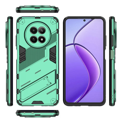 For Realme 12 5G Global Punk Armor 2 in 1 PC + TPU Phone Case with Holder(Green) - Realme Cases by buy2fix | Online Shopping UK | buy2fix