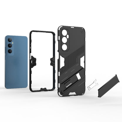 For Realme C65 4G Global Punk Armor 2 in 1 PC + TPU Phone Case with Holder(Black) - Realme Cases by buy2fix | Online Shopping UK | buy2fix