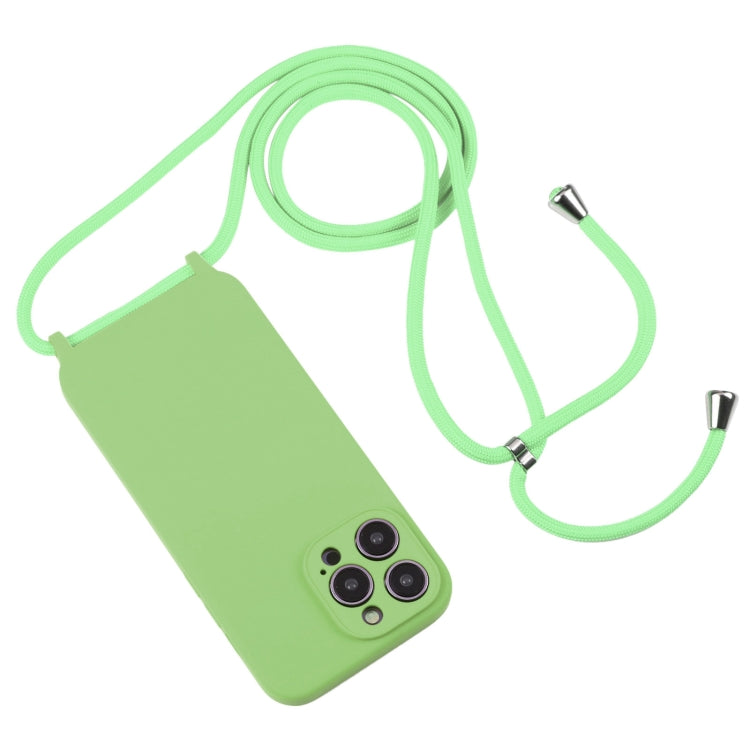 For iPhone 16 Pro Max Crossbody Lanyard Liquid Silicone Case(Matcha Green) - iPhone 16 Pro Max Cases by buy2fix | Online Shopping UK | buy2fix