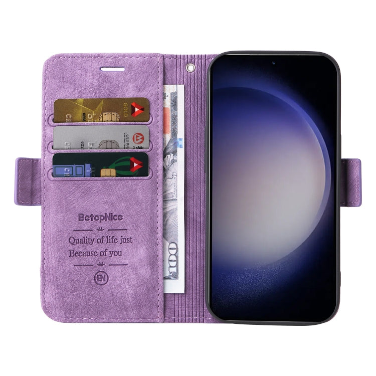 For Samsung Galaxy S24+ BETOPNICE Dual-side Buckle Leather Phone Case(Purple) - Galaxy Phone Cases by BETOPNICE | Online Shopping UK | buy2fix