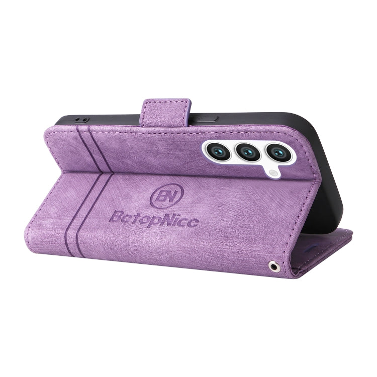 For Samsung Galaxy S24+ BETOPNICE Dual-side Buckle Leather Phone Case(Purple) - Galaxy Phone Cases by BETOPNICE | Online Shopping UK | buy2fix