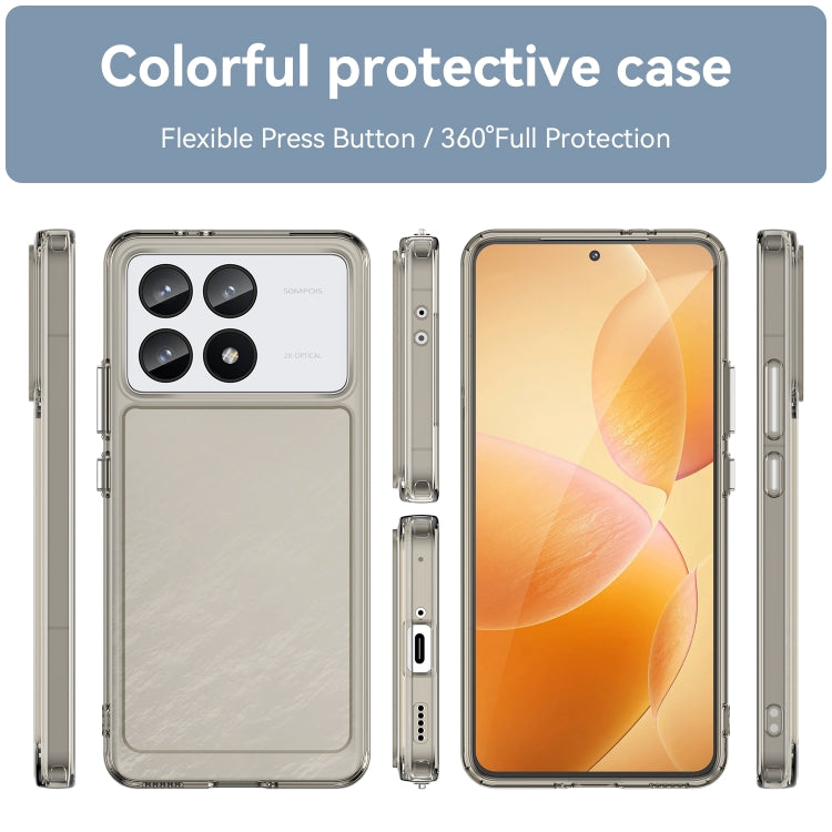 For Xiaomi Redmi K70 Pro Candy Series TPU Phone Case(Transparent Grey) - K70 Pro Cases by buy2fix | Online Shopping UK | buy2fix