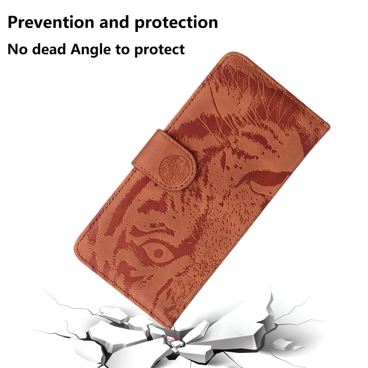 For Motorola Moto G Power 5G 2024 Tiger Embossing Pattern Leather Phone Case(Brown) - Motorola Cases by buy2fix | Online Shopping UK | buy2fix