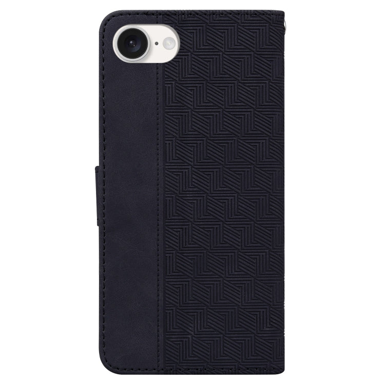 For iPhone SE 2024 Geometric Embossed Leather Phone Case(Black) - More iPhone Cases by buy2fix | Online Shopping UK | buy2fix