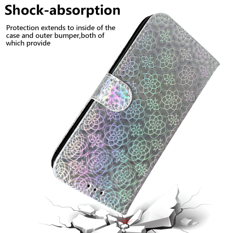 For iPhone 16 Colorful Magnetic Buckle Leather Phone Case(Silver) - iPhone 16 Cases by buy2fix | Online Shopping UK | buy2fix