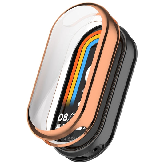 For Xiaomi Mi Band 8 Full Coverage TPU Electroplating Watch Protective Case(Rose Gold) - Watch Cases by buy2fix | Online Shopping UK | buy2fix