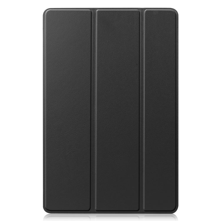 For Samsung Galaxy Tab S9 FE Custer Pure Color 3-Fold Holder Smart Leather Tablet Case(Black) - Galaxy Tab S9 FE by buy2fix | Online Shopping UK | buy2fix