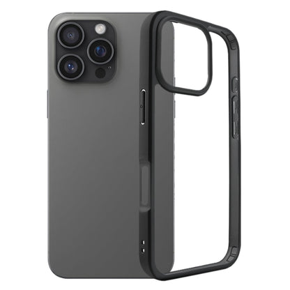 For iPhone 16 Pro Frosted TPU + Transparent PC Phone Case(Black) - iPhone 16 Pro Cases by buy2fix | Online Shopping UK | buy2fix