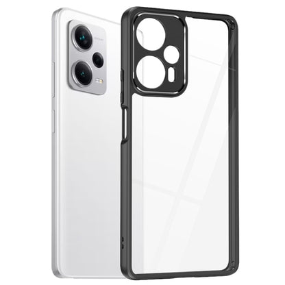 For Xiaomi Redmi Note 12 Pro+ 5G Frosted TPU + Transparent PC Phone Case(Black) - Xiaomi Cases by buy2fix | Online Shopping UK | buy2fix