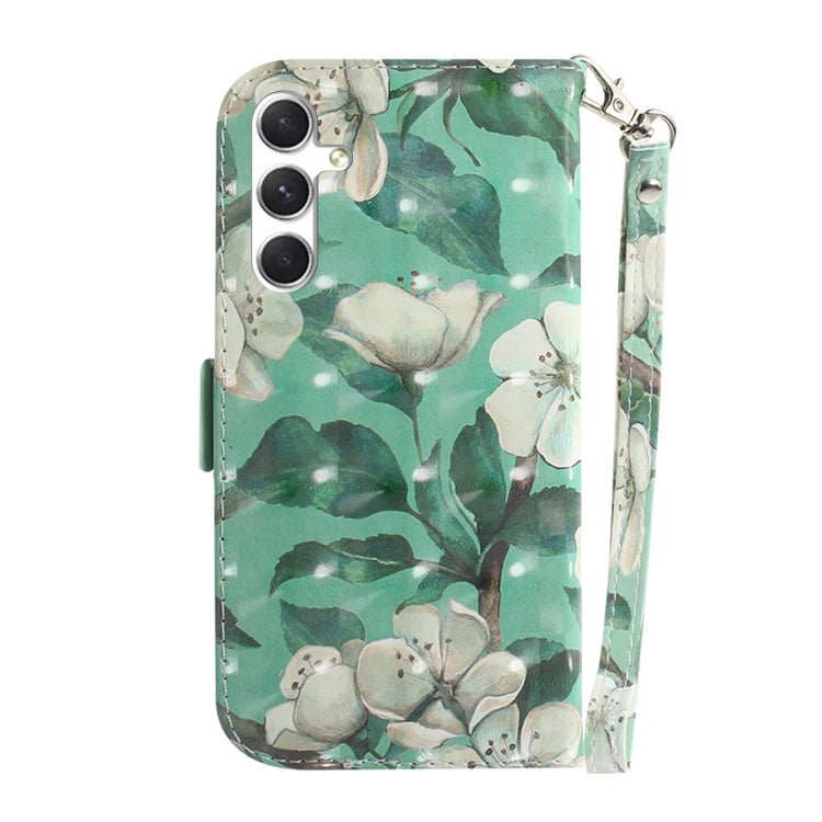 For Samsung Galaxy S24+ 5G 3D Colored Horizontal Flip Leather Phone Case(Watercolor Flower) - Galaxy S24+ 5G Cases by buy2fix | Online Shopping UK | buy2fix