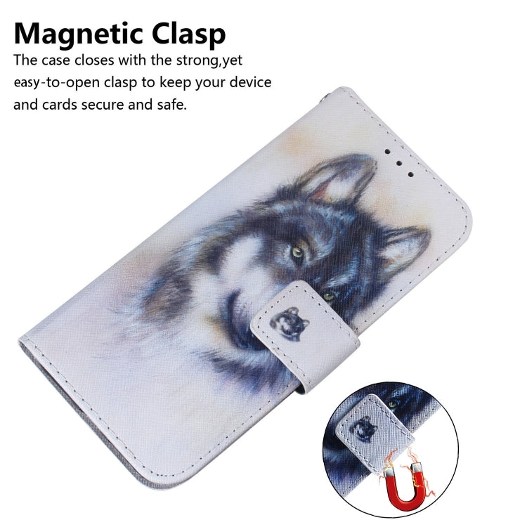 For iPhone 16 Pro Max Coloured Drawing Flip Leather Phone Case(White Wolf) - iPhone 16 Pro Max Cases by buy2fix | Online Shopping UK | buy2fix