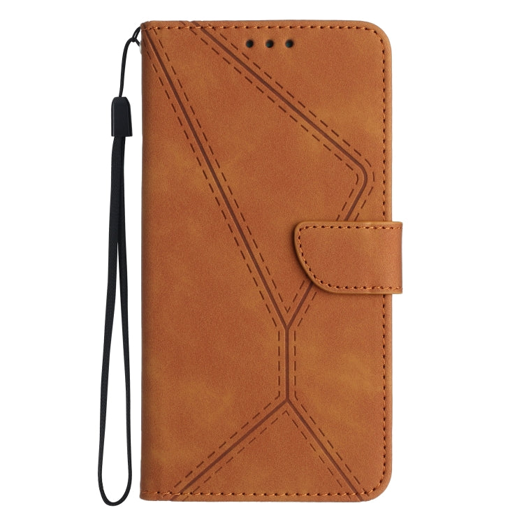 For Samsung Galaxy A05 Stitching Embossed Leather Phone Case(Brown) - Galaxy Phone Cases by buy2fix | Online Shopping UK | buy2fix