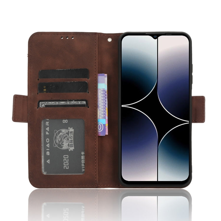 For Ulefone Note 16 Pro Skin Feel Calf Texture Card Slots Leather Phone Case(Brown) - Ulefone Cases by buy2fix | Online Shopping UK | buy2fix