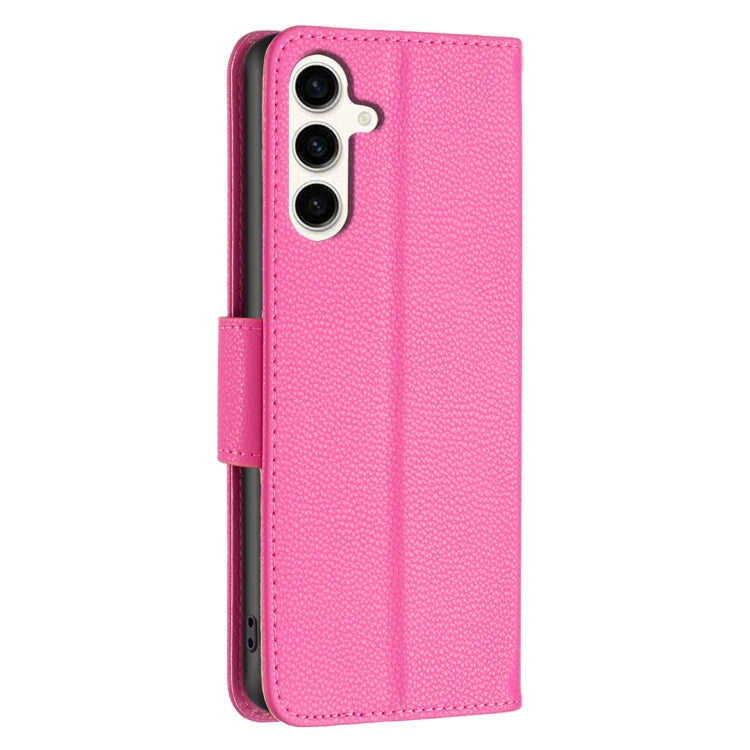 For Samsung Galaxy S23 FE 5G Litchi Texture Pure Color Flip Leather Phone Case(Rose Red) - Galaxy S23 FE 5G Cases by buy2fix | Online Shopping UK | buy2fix