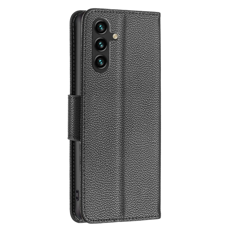 For Samsung Galaxy A15 Litchi Texture Pure Color Flip Leather Phone Case(Black) - Galaxy Phone Cases by buy2fix | Online Shopping UK | buy2fix