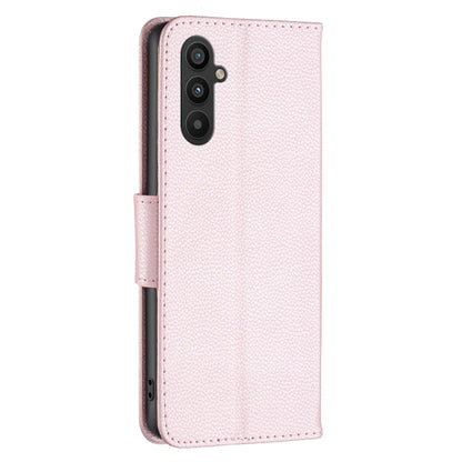 For Samsung Galaxy A34 5G Litchi Texture Pure Color Flip Leather Phone Case(Rose Gold) - Galaxy Phone Cases by buy2fix | Online Shopping UK | buy2fix