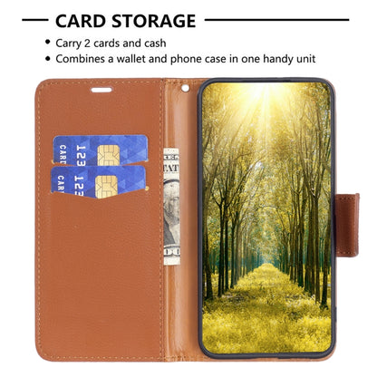 For Samsung Galaxy A35 Litchi Texture Pure Color Flip Leather Phone Case(Brown) - Galaxy Phone Cases by buy2fix | Online Shopping UK | buy2fix