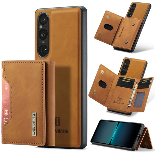 For Sony Xperia 1 VI DG.MING M2 Series 3-Fold Multi Card Bag + Magnetic Phone Case(Brown) - Sony Cases by DG.MING | Online Shopping UK | buy2fix