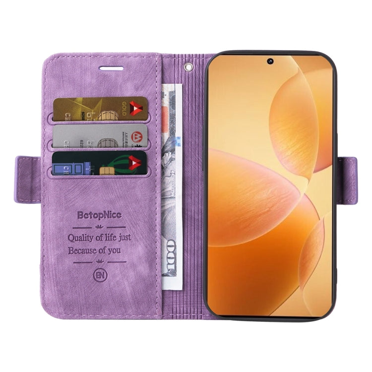 For Xiaomi Poco X6 Pro / Redmi K70E 5G BETOPNICE Dual-side Buckle Leather Phone Case(Purple) - K70E Cases by BETOPNICE | Online Shopping UK | buy2fix