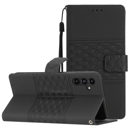 For Samsung Galaxy S23 FE 5G Diamond Embossed Skin Feel Leather Phone Case(Black) - Galaxy S23 FE 5G Cases by buy2fix | Online Shopping UK | buy2fix