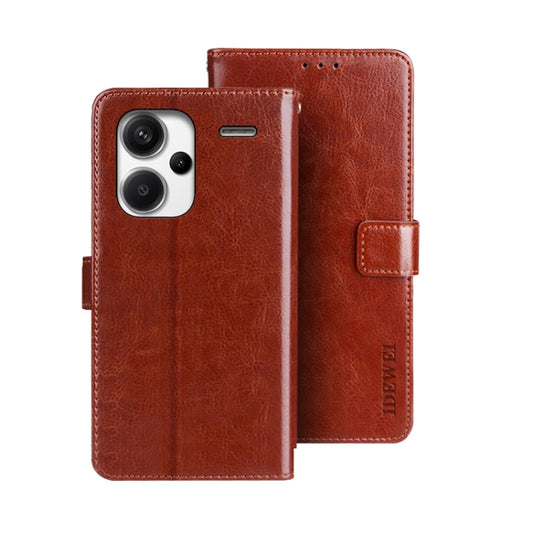 For Xiaomi Redmi Note 13 Pro+ 5G idewei Crazy Horse Texture Leather Phone Case(Brown) - Note 13 Pro+ Cases by idewei | Online Shopping UK | buy2fix