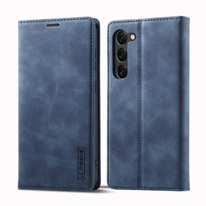 For Samsung Galaxy S24 5G LC.IMEEKE Strong Magnetism Microfiber Leather Phone Case(Blue) - Galaxy S24 5G Cases by LC.IMEEKE | Online Shopping UK | buy2fix