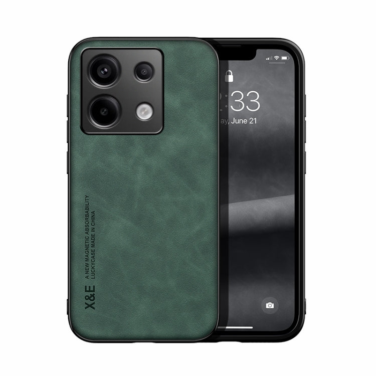 For Xiaomi Redmi Note 13 Pro 5G Skin Feel Magnetic Leather Back Phone Case(Green) - Note 13 Pro Cases by buy2fix | Online Shopping UK | buy2fix