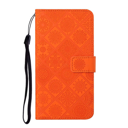 For iPhone 16 Pro Ethnic Style Embossed Pattern Leather Phone Case(Orange) - iPhone 16 Pro Cases by buy2fix | Online Shopping UK | buy2fix