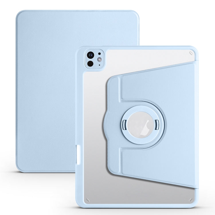 For iPad Pro 13 2024 Acrylic 360 Rotation Detachable Leather Tablet Case(Ice Blue) - iPad Pro 13 2024 Cases by buy2fix | Online Shopping UK | buy2fix