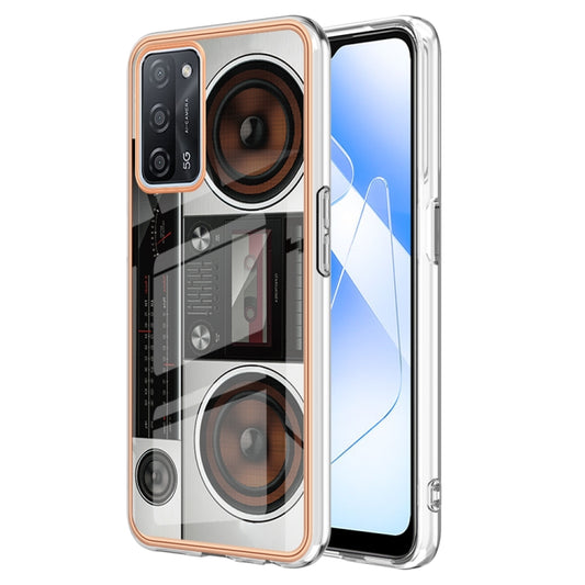 For OPPO A55 5G / A53s 5G / A54 4G Electroplating Marble Dual-side IMD Phone Case(Retro Radio) - OPPO Cases by buy2fix | Online Shopping UK | buy2fix