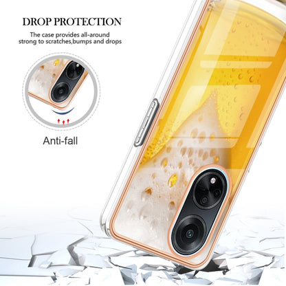 For OPPO A98 Electroplating Marble Dual-side IMD Phone Case(Draft Beer) - OPPO Cases by buy2fix | Online Shopping UK | buy2fix