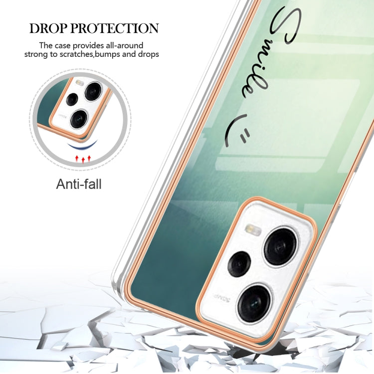 For Xiaomi Redmi Note 12 Pro 5G Global Electroplating Marble Dual-side IMD Phone Case(Smile) - Xiaomi Cases by buy2fix | Online Shopping UK | buy2fix