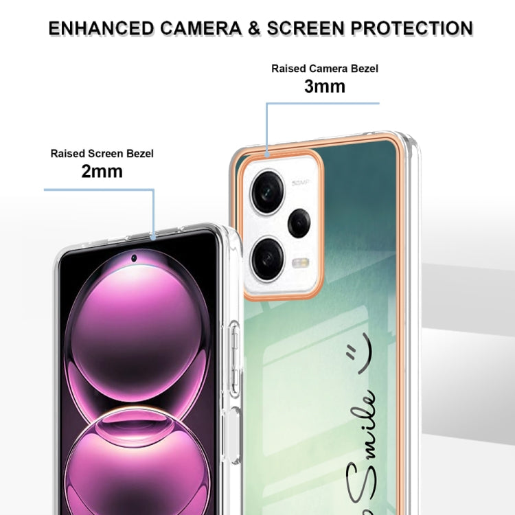 For Xiaomi Redmi Note 12 Pro 5G Global Electroplating Marble Dual-side IMD Phone Case(Smile) - Xiaomi Cases by buy2fix | Online Shopping UK | buy2fix