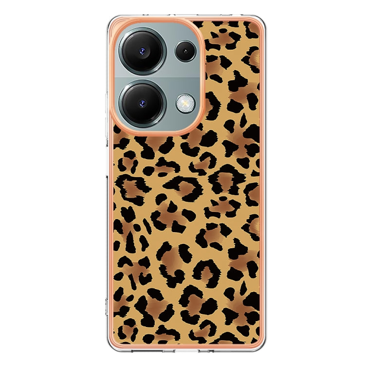 For Xiaomi Redmi Note 13 Pro 4G/Poco M6 Pro 4G Electroplating Marble Dual-side IMD Phone Case(Leopard Print) - Note 13 Pro Cases by buy2fix | Online Shopping UK | buy2fix