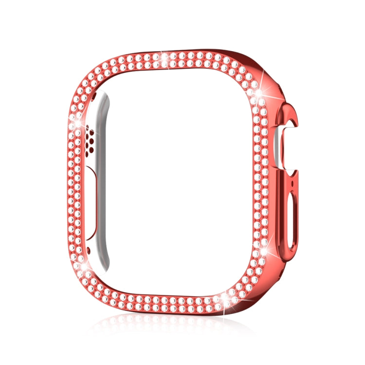 For Apple Watch Ultra 2 / Ultra 49mm Double Row Diamond Hollow PC Watch Case(Red) - Watch Cases by buy2fix | Online Shopping UK | buy2fix