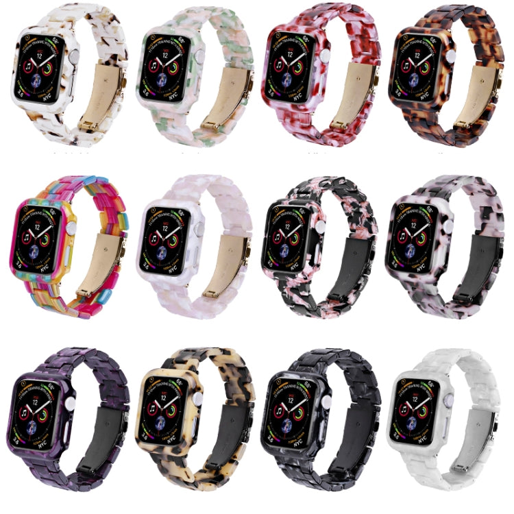 For Apple Watch Ultra 2 / Ultra 49mm Printed Resin PC Watch Band Case Kit(Pink Green) - Watch Cases by buy2fix | Online Shopping UK | buy2fix