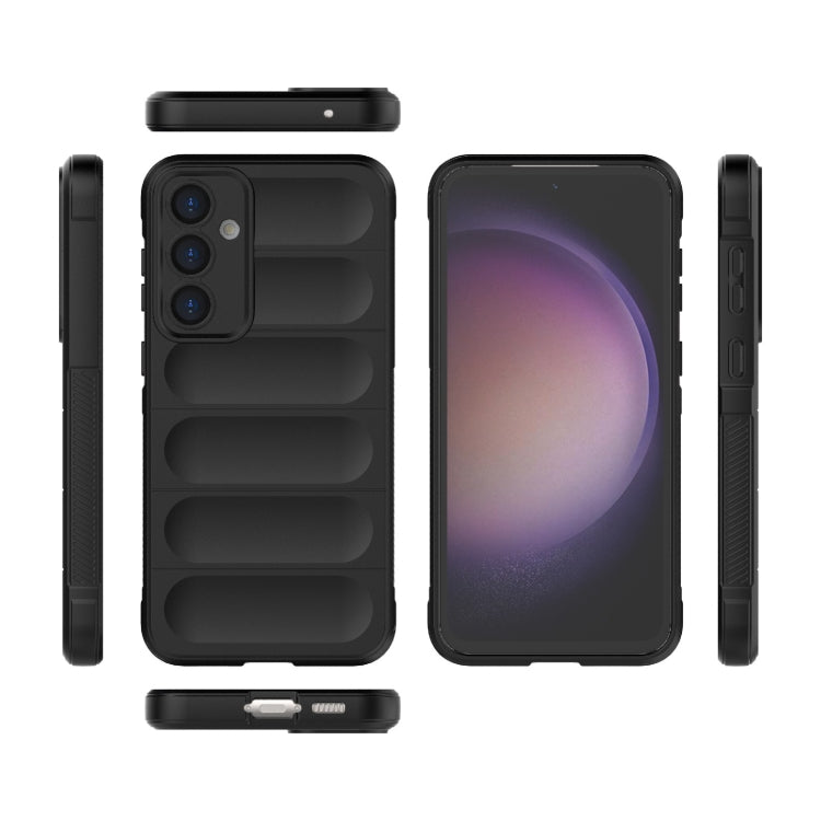 For Samsung Galaxy S23 FE 5G Magic Shield TPU + Flannel Phone Case(Black) - Galaxy S23 FE 5G Cases by buy2fix | Online Shopping UK | buy2fix