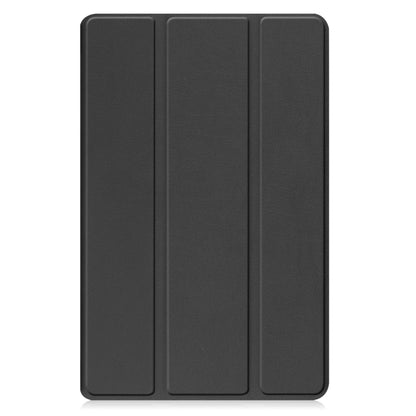 For Samsung Galaxy Tab A9 Custer Pure Color 3-Fold Holder Leather Tablet Case(Black) - Others by buy2fix | Online Shopping UK | buy2fix