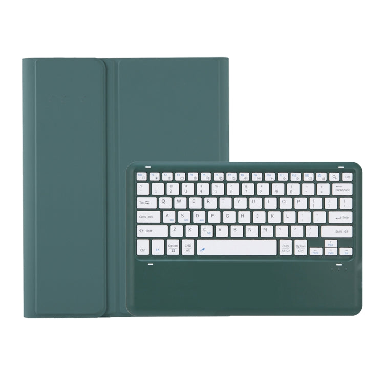 For Samsung Galaxy Tab S9 FE+ A810B Pen Slot Detachable Bluetooth Keyboard Leather Tablet Case(Dark Green) - Samsung Keyboard by buy2fix | Online Shopping UK | buy2fix