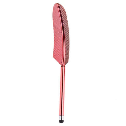 Electroplated Feather Stylus Pen(Red) - Stylus Pen by buy2fix | Online Shopping UK | buy2fix