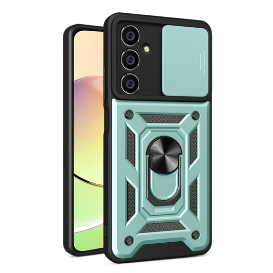 For Samsung Galaxy M54 5G Sliding Camera Cover Design TPU+PC Phone Case(Green) - Galaxy Phone Cases by buy2fix | Online Shopping UK | buy2fix